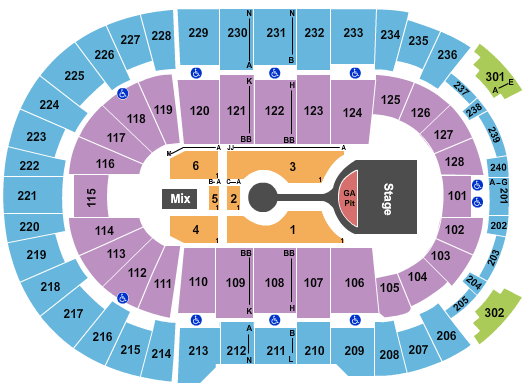 Amica Mutual Pavilion Michael Buble Seating Chart