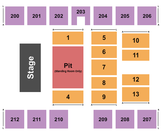 Duplin County Events Center Endstage GA Pit Seating Chart