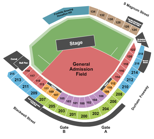 Durham Bulls Athletic Park Music Fest Seating Chart