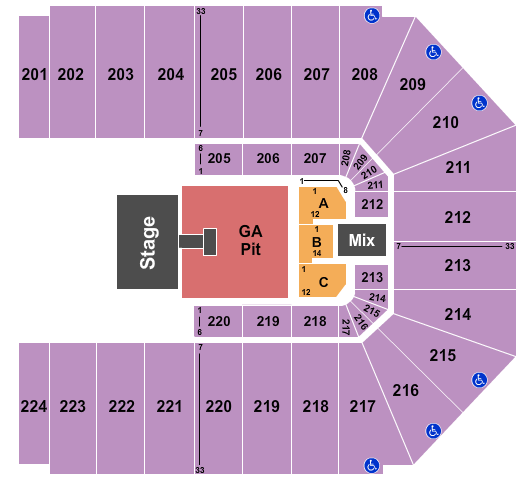 EJ Nutter Center Brantley Gilbert Seating Chart