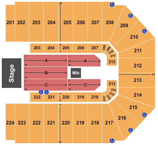 EJ Nutter Center Chris Young Seating Chart