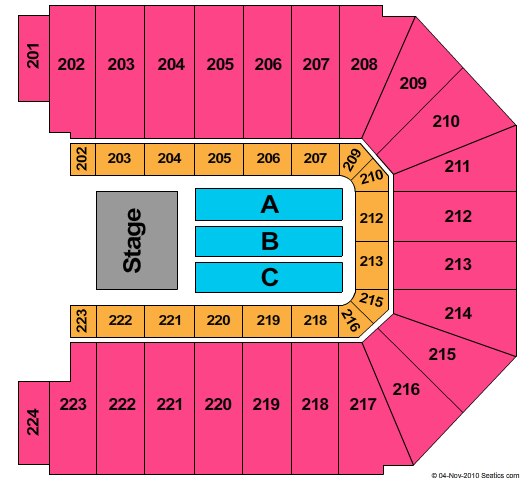 EJ Nutter Center Half House Concert Seating Chart