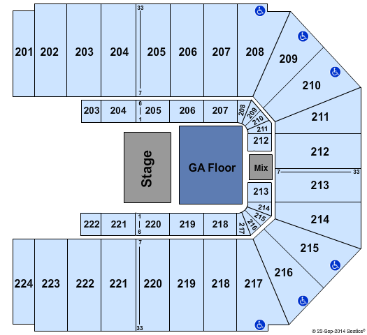 EJ Nutter Center Half House GA Seating Chart