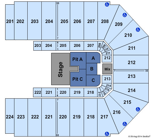 EJ Nutter Center Justin Moore Seating Chart