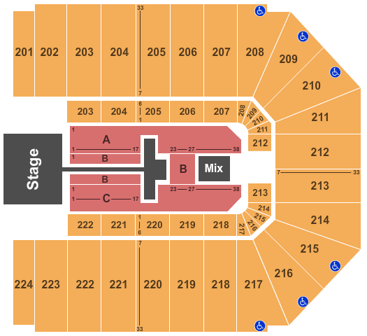 EJ Nutter Center TobyMac Seating Chart