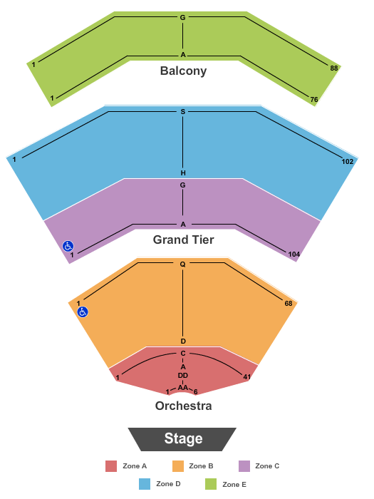 E J Thomas Hall Seating Chart - Akron