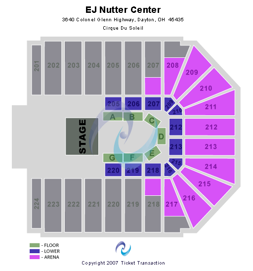 EJ Nutter Center Cirque Du Soleil Seating Chart