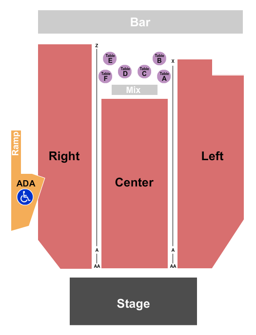Brad Williams EPIC Event Center Seating Chart