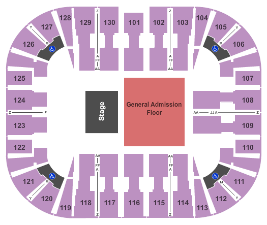 EagleBank Arena GA Floor 2 Seating Chart