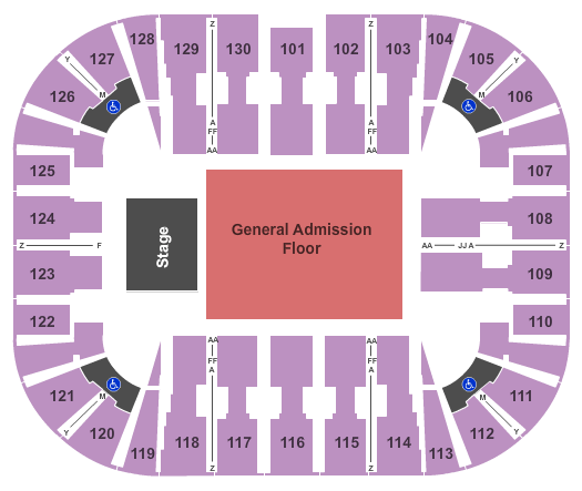 EagleBank Arena End Stage GA Seating Chart