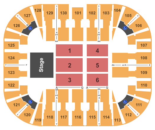 EagleBank Arena End Stage Seating Chart