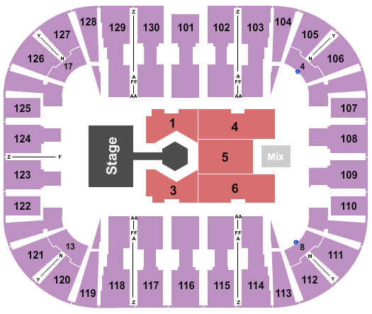 EagleBank Arena RBD Seating Chart