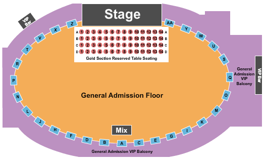 Eagles Ballroom Endstage Tables 2 Seating Chart