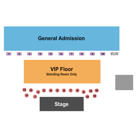 Eastern Sierra Tri-County Fairgrounds GA/VIP Floor/Tables Seating Chart