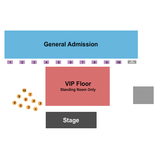 Eastern Sierra Tri-County Fairgrounds GA/VIP Floor/Tables 2 Seating Chart