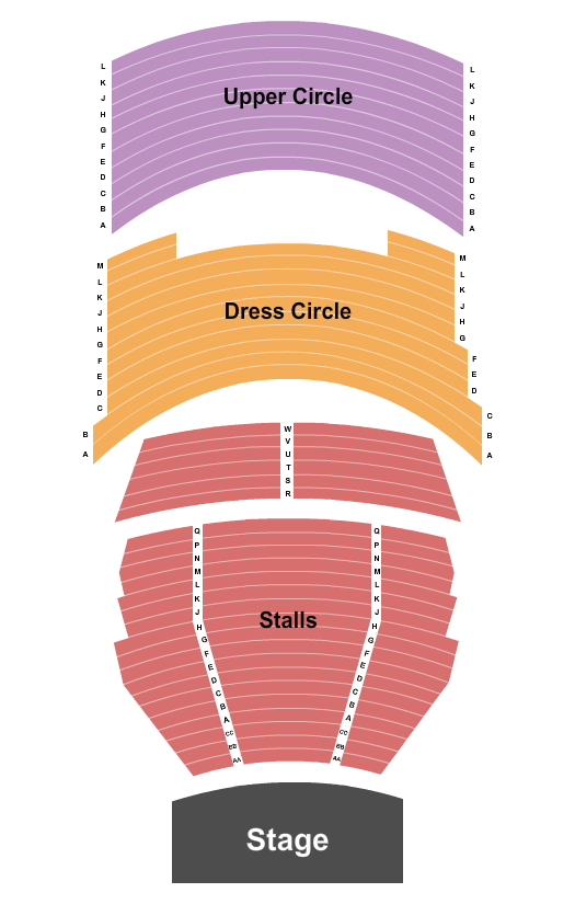 Edinburgh Festival Theatre Stalls & Circle Seating Chart