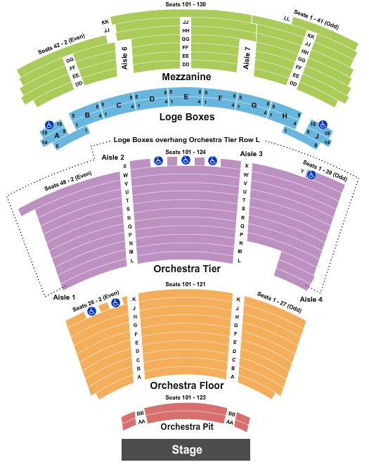 Eisemann Center Seating Map