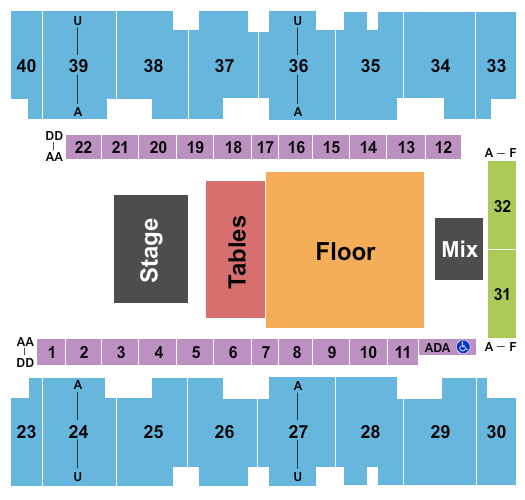 El Paso County Coliseum End Stage Tables Seating Chart