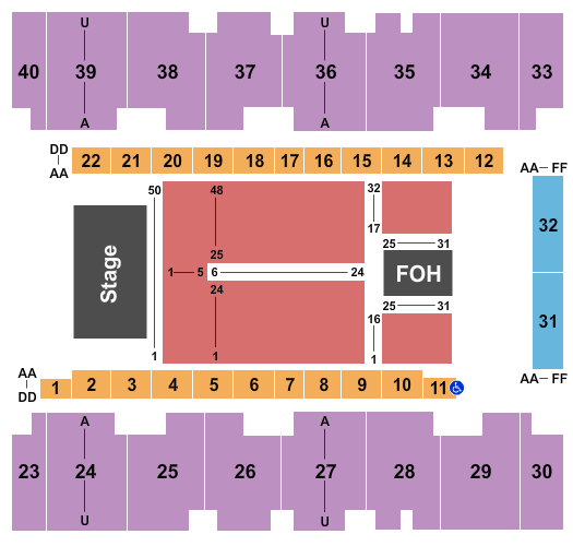 El Paso County Coliseum End Stage Seating Chart