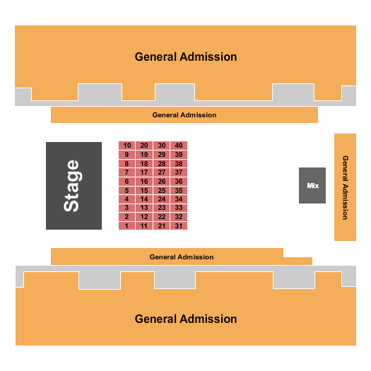 El Paso County Coliseum GA/Tables Seating Chart