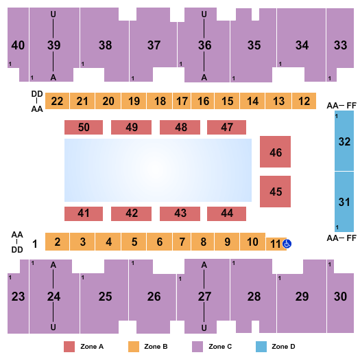 El Paso County Coliseum Disney On Ice - IntZone Seating Chart