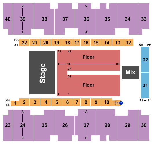 El Paso County Coliseum Seating Chart Row