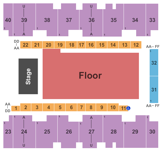 El Paso County Coliseum Endstage GA Flr Seating Chart