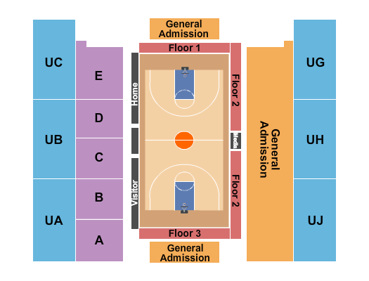 Find your seats with this Eleanor R. Baldwin Arena Seating Chart