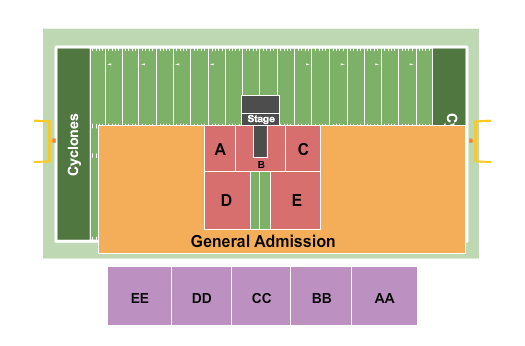 Elizabethton High School Citizens Bank Stadium Concert w/ Catwalk Seating Chart