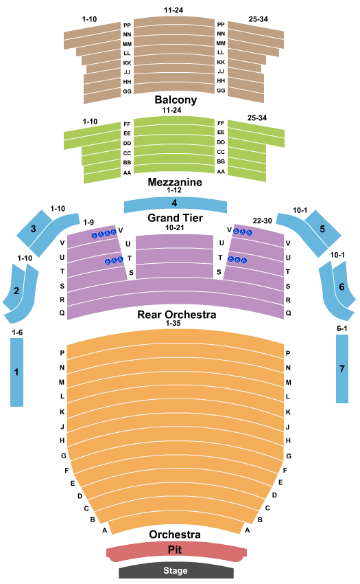 Ellen Eccles Theatre Seating Map