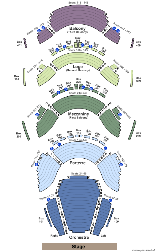 Ellie Caulkins Opera House Standard Seating Chart