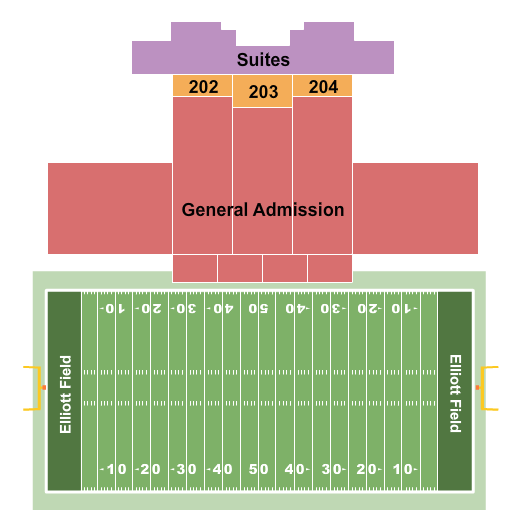 Elliott Field at Don Beebe Stadium Football Seating Chart