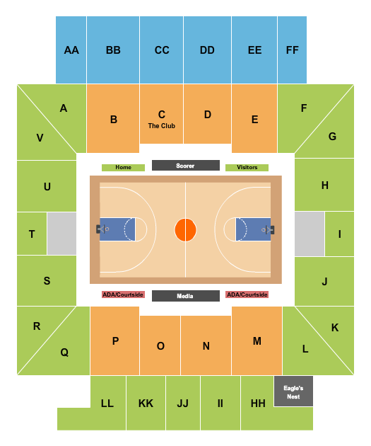 Ellis T. Johnson Arena Basketball Seating Chart