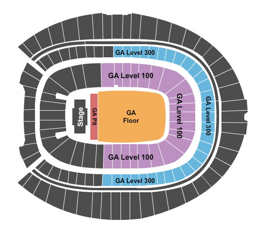 seating chart for Empower Field At Mile High - All GA By Level w/ Pit - eventticketscenter.com