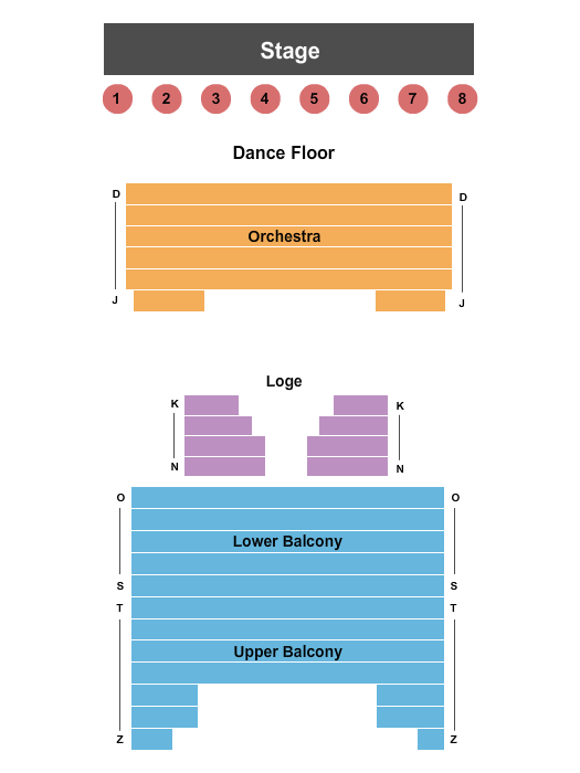 Empress Theatre Endstage Tables Seating Chart