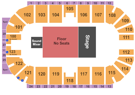 Ovintiv Events Centre Half House GA Floor Seating Chart