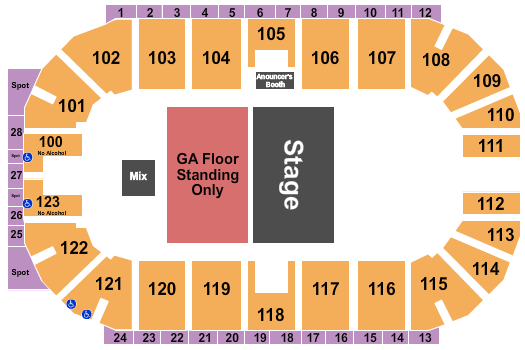 Ovintiv Events Centre Half House GA Floor 2 Seating Chart