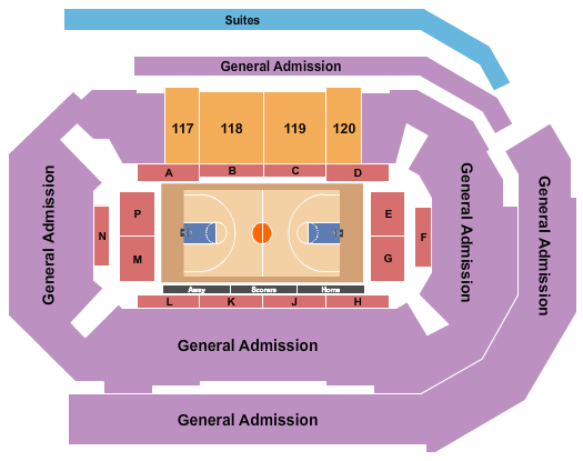 Enmarket Arena Basketball - Invitational Seating Chart