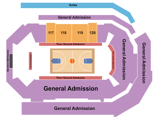 Enmarket Arena Basketball with GA Seating Chart