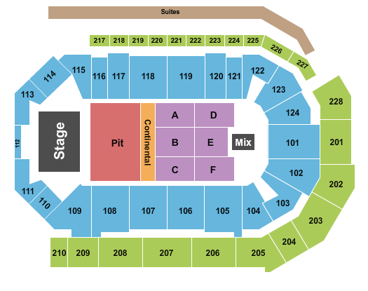 Enmarket Arena Endstage GA Pit/Cont Seating Chart