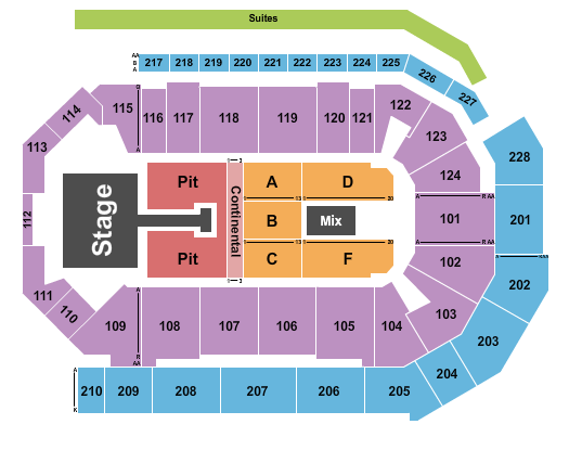 Enmarket Arena Endstage Pit w/ Catwalk Seating Chart