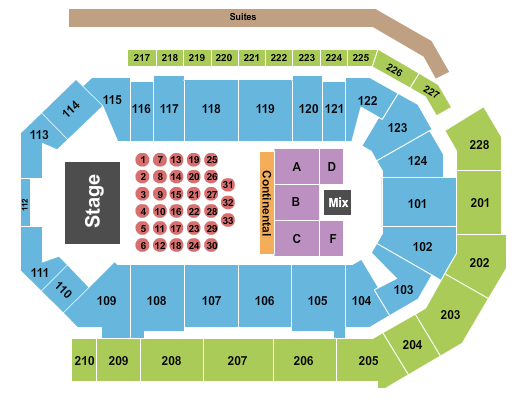 Enmarket Arena Endstage Tables Seating Chart