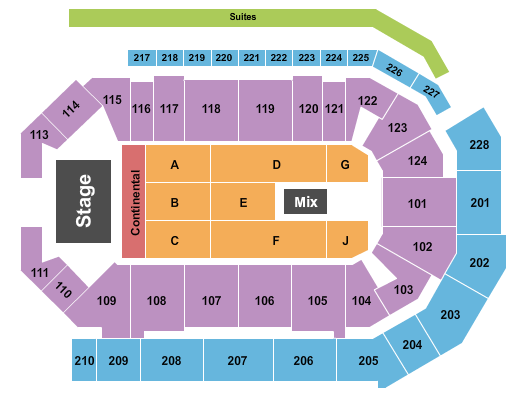 Enmarket Arena Endstage with Cont Seating Chart