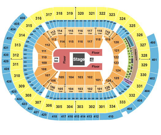 Enterprise Center Center Stage w/B stage Seating Chart