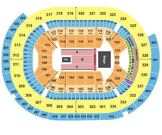 Enterprise Center Endstage - Continental Front Seating Chart