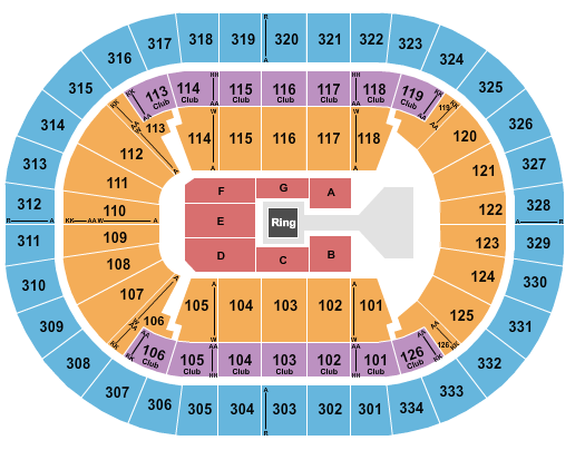 staples center seating chart wwe