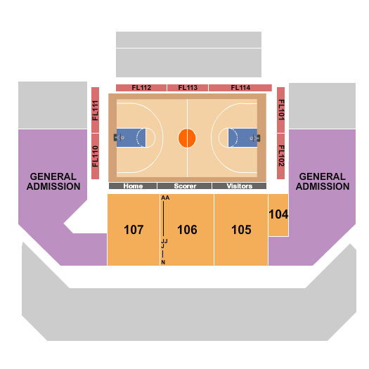 Entertainment & Sports Arena Basketball - CAA Women Seating Chart