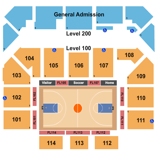 Entertainment & Sports Arena Basketball 2 Seating Chart