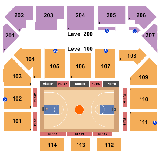 seating chart for Entertainment & Sports Arena - Basketball 3 - eventticketscenter.com