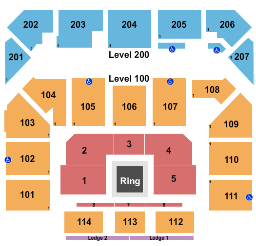 Entertainment & Sports Arena Boxing Seating Chart